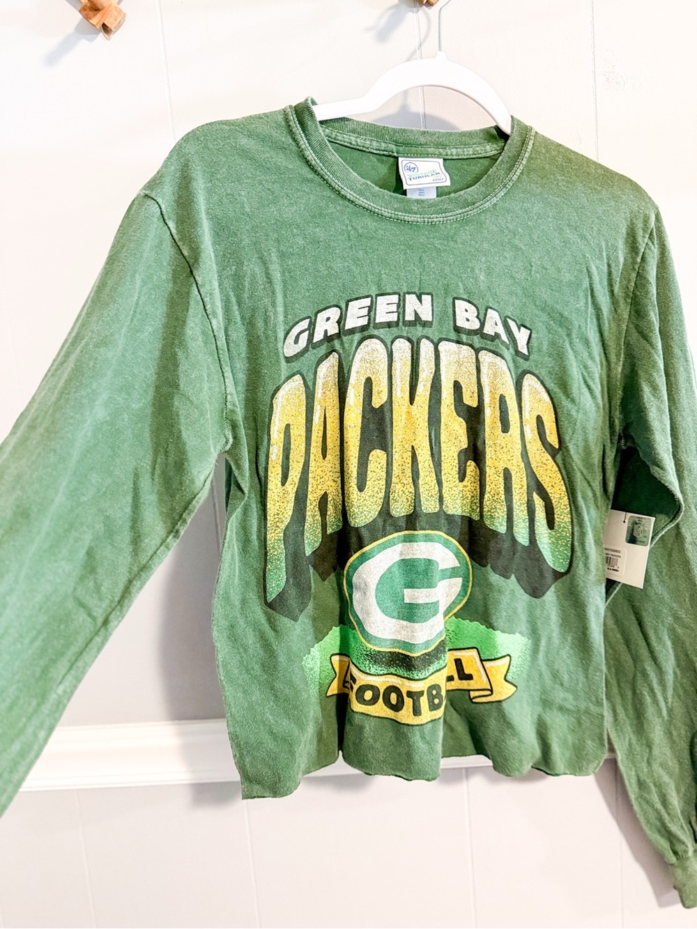 NWT 47 Brand Green Bay Packers Vintage Long Sleeve T-shirt - Picture 4 of 9